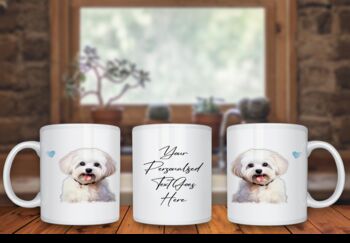 Personalised Maltese Dog Hearts Pet Gift Mug, 2 of 2