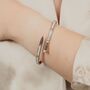 18ct Rose Gold Zircon Luxury Cuff Wrist Bangle Bracelet, thumbnail 3 of 3