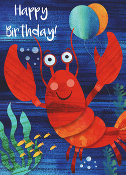 Cute Lobster Happy Birthday Card, 3 of 3