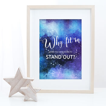 'Born To Stand Out' Motivational Typography Print, 2 of 8