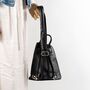 Black Soft Leather Small City Backpack, thumbnail 2 of 9