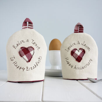 Personalised Ruby Wedding Anniversary Egg Cosies Gift, 7 of 12