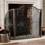 Elegant Antique Style Mesh Fire Screen, thumbnail 3 of 7