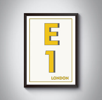 E1 Whitechapel, Bethnal Green London Postcode Print, 3 of 9