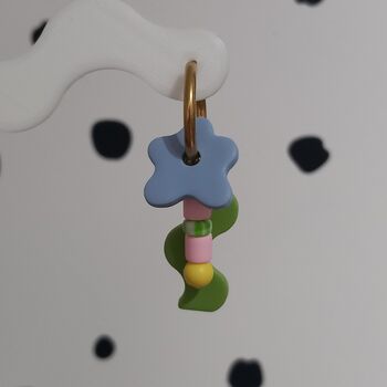 Hoop Earrings And Charms Mix And Match Box Blue Flower, 2 of 3