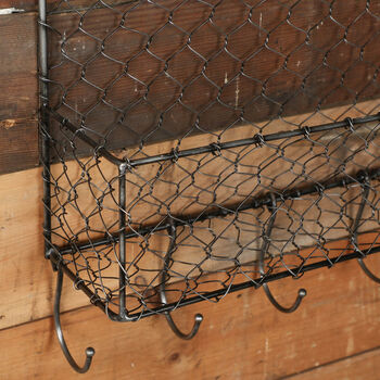 Black Wire Wall Mounted Garden Storage Rack, 4 of 6