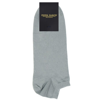 Classic Cloud And Oxford Stripe Blue Men's Trainer Socks, 7 of 7