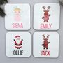 Personalised Children's Christmas Coasters, thumbnail 1 of 5