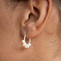 Sterling Silver Pearl Small Hoop Earrings, thumbnail 2 of 9