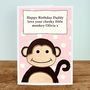 'Cheeky Little Monkey' Personalised Birthday Card, thumbnail 2 of 7