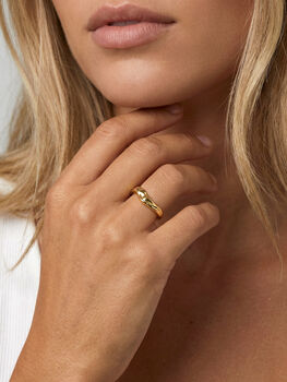 Adjustable Textured Gold Ring, 3 of 5