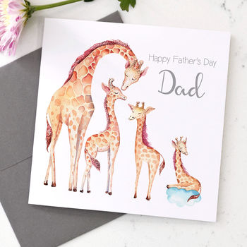 Personalised Giraffe Father's Day Card, 3 of 7