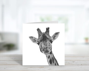 Maya The Giraffe Luxury Blank Greeting Card, 2 of 3