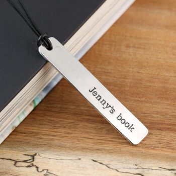 Personalised Names Pewter And Leather Bookmark, 2 of 10