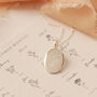 Dual Birthflower Engraved Oval Pendant, thumbnail 4 of 10