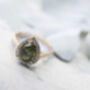 Green Sapphire And Diamond Halo Engagement Ring, thumbnail 3 of 5