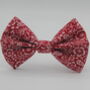 Red Floral Print Dog Bow Tie, thumbnail 2 of 7