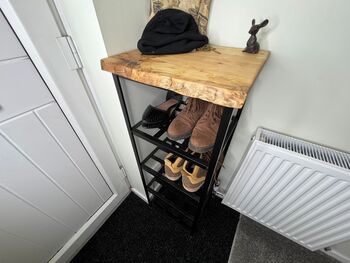 Handcrafted Shoe Rack With Spalted Beech Shelf, 6 of 10