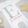Personalised Floral Intial Babygrow Baby Gift, thumbnail 4 of 9