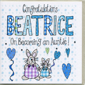 New Auntie And Uncle Personalised Congratulations Card, 2 of 3