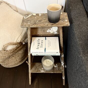 Vintage Tall Wooden Step Stool Ladder, 9 of 10