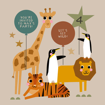 Zoo Safari Theme Digital Party Invitation, 2 of 3