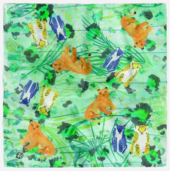 Big Cats Colourful Silk Scarf, 8 of 9