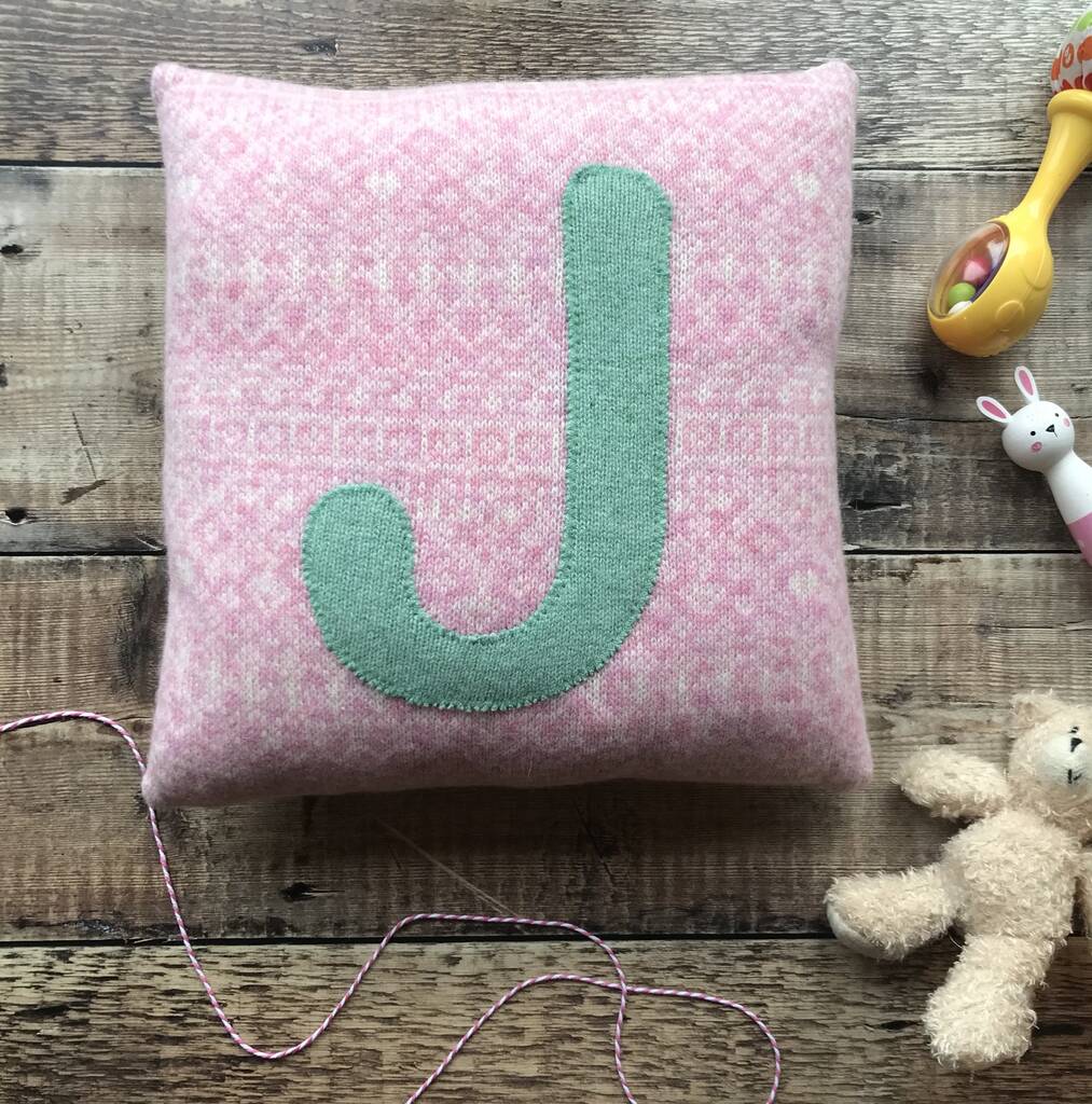 Handmade Soft Knitted Personalised Letter Cushion, 1 of 10