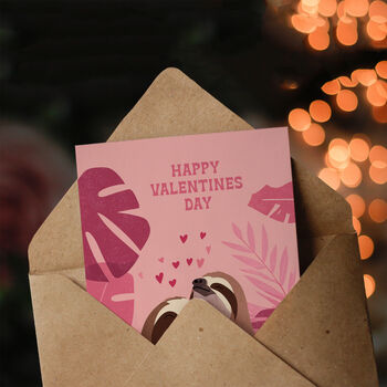 Cute Sloth Couple Hugging And Monstera Plants Valentine's Card, 3 of 6