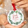 Personalised Couples First Christmas Decoration Mistletoe Bauble, thumbnail 1 of 5