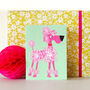 Pink Poodle Dog Mini Greetings Card, thumbnail 3 of 5