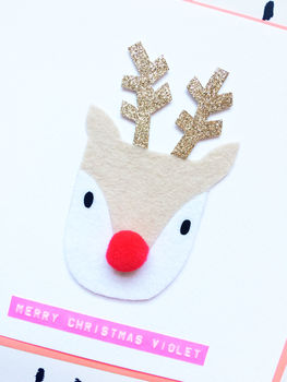 Merry Christmas Felt Reindeer Card, 2 of 2
