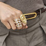 Teardrop Diamond Crossover Ring, thumbnail 3 of 8