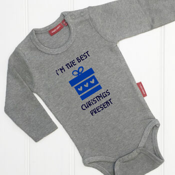 Personalised Best Christmas Present Babygrow/T Shirt, 3 of 12