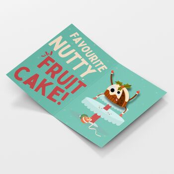 Scream And Shake 3D Fruitcake! Funny Christmas Card For Friends And Family! Cheeky And Fun Xmas Card For Nutters, 5 of 10