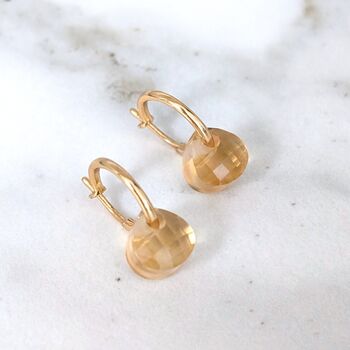 Citrine Teardrop November Birthstone Earrings, 2 of 6