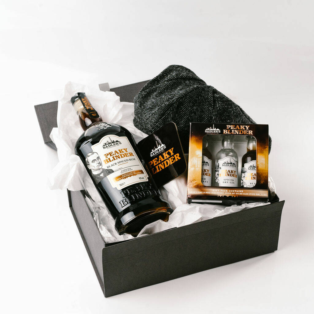 Peaky Blinder Cap + Tasting Pack Personalised Gift Set By Gin & Rum