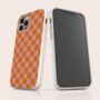 Y2k Orange Check Biodegradable Phone Case, thumbnail 5 of 8