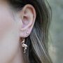 Sterling Silver Flamingo Stud Earrings, thumbnail 2 of 11