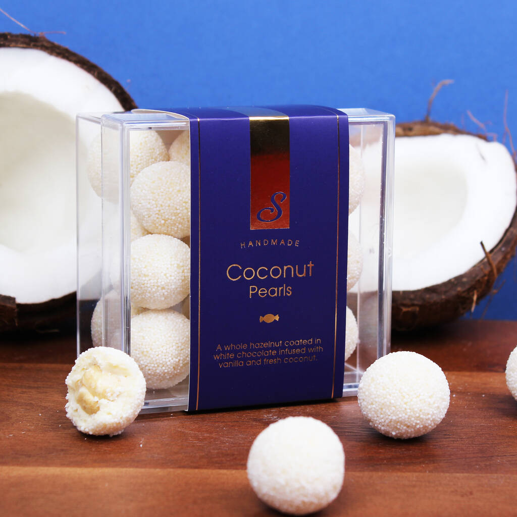 Fresh Coconut Infused White Chocolate Hazelnut Truffles By Sweet Lounge