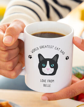 Personalised 'Worlds Best Cat Dad' Cat Breed Mug, 2 of 11