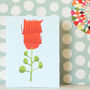 Red Dainty Bloom Mini Greetings Card, thumbnail 3 of 5