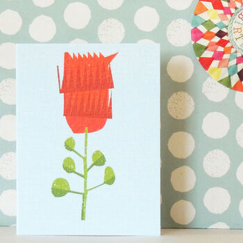 Red Dainty Bloom Mini Greetings Card, 3 of 5