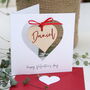 Valentine's Card Hanging Personalised Message Heart, thumbnail 1 of 6