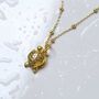 Gold Plated Sterling Silver Turtle Necklace, thumbnail 4 of 5