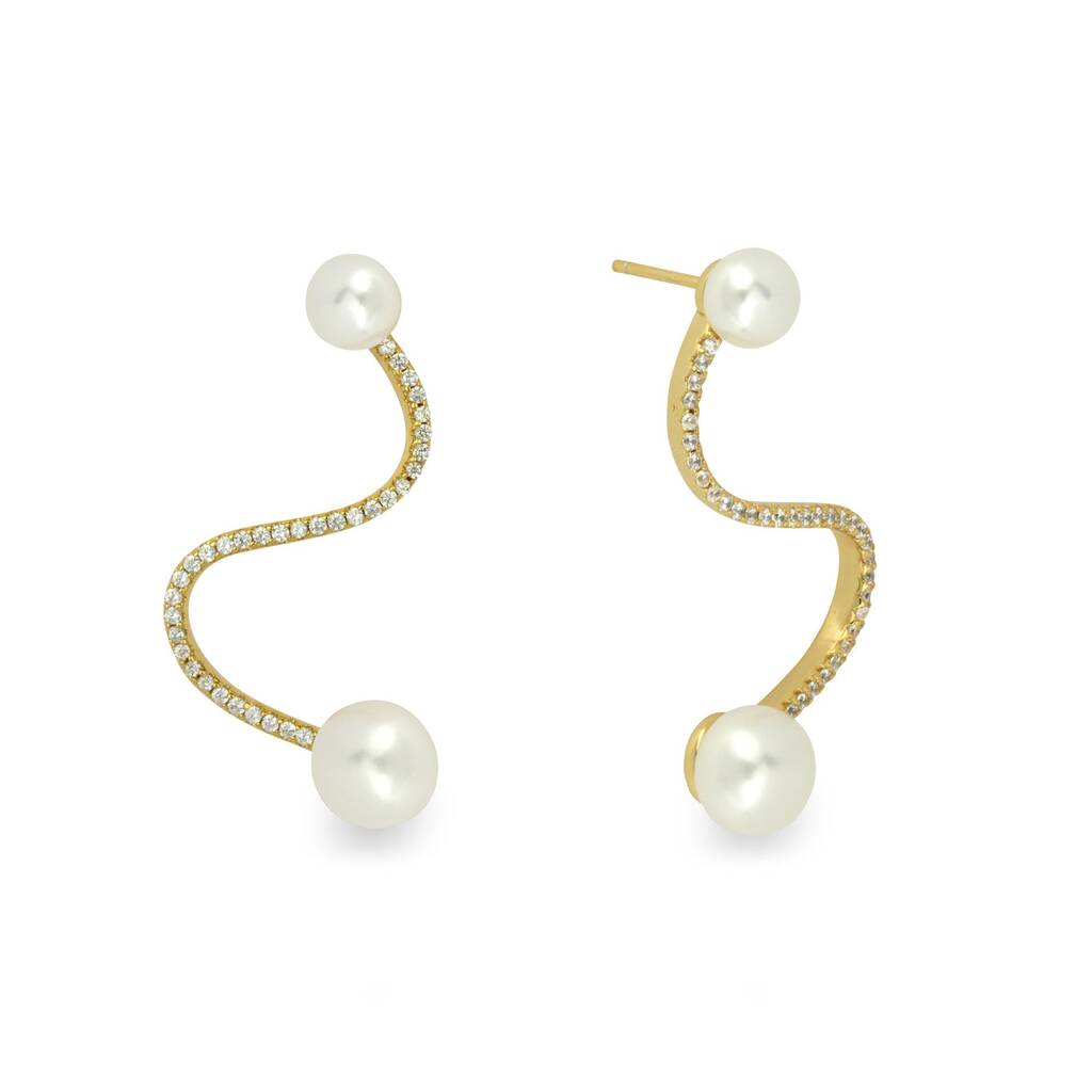 Pearl Wave Earrings, 1 of 5