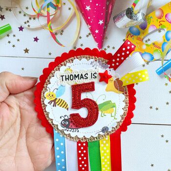 Personalised Bugs/Mini Beast Theme Birthday Rosette, 4 of 4