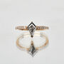 18ct Rose Gold Kite Salt And Pepper Diamond Engagement Ring, thumbnail 2 of 8