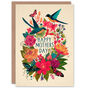 Colourful Flowers Birds Butterflies Wreath Mother's Day Card, thumbnail 1 of 6