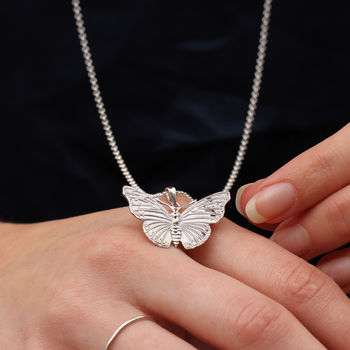 Gold Plated Or Sterling Silver Large Butterfly Necklace, 2 of 7